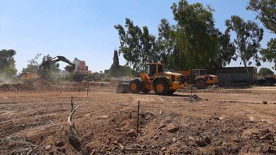 העבודות באתר להקמת מפקדת הקורונה // צילום: דוברות משרד הביטחון